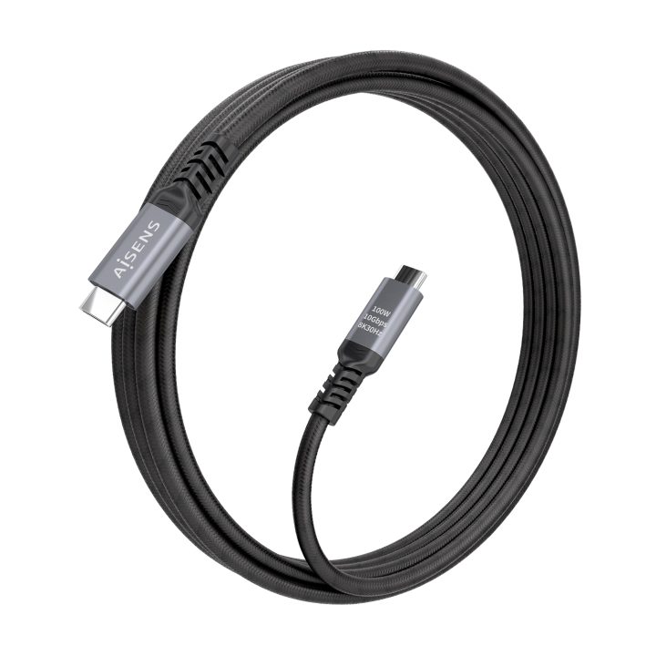 AISENS Cable USB 3.2 Gen2 Aluminio 10Gbps 8K@30Hz 5A 100W E-Mark…