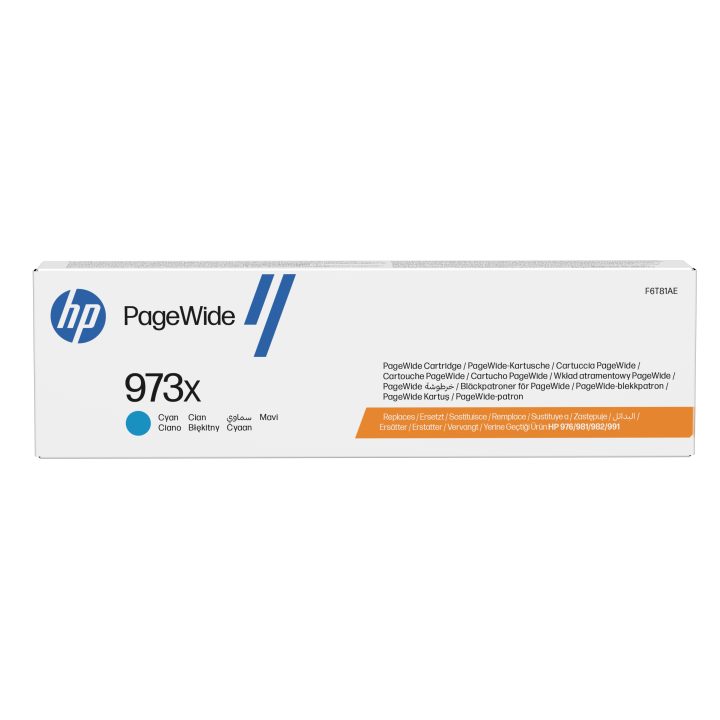 HP Cartucho cian original PageWide 973X de alto rendimiento