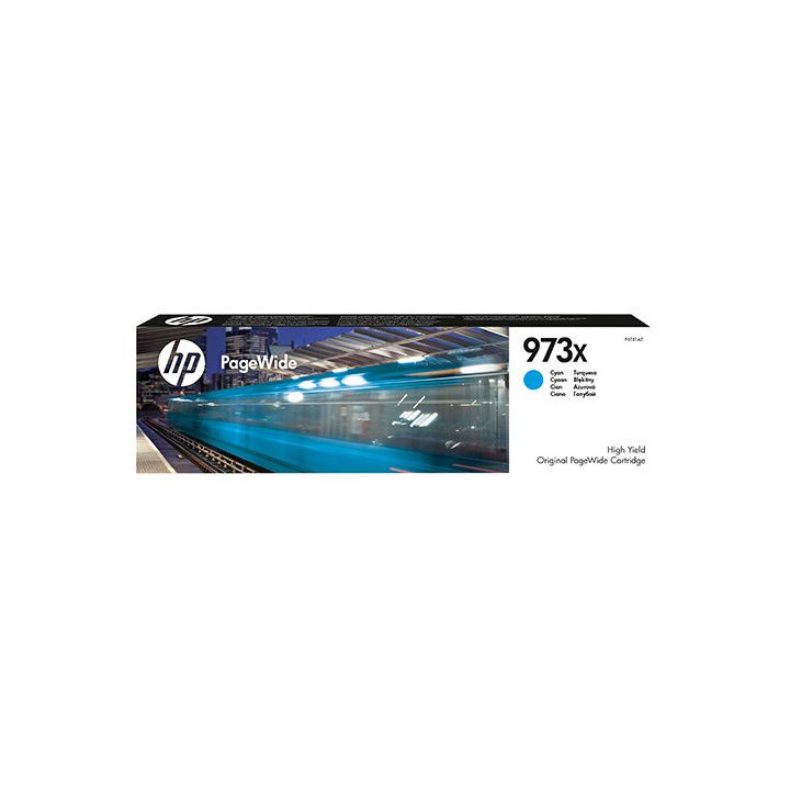HP Cartucho cian original PageWide 973X de alto rendimiento
