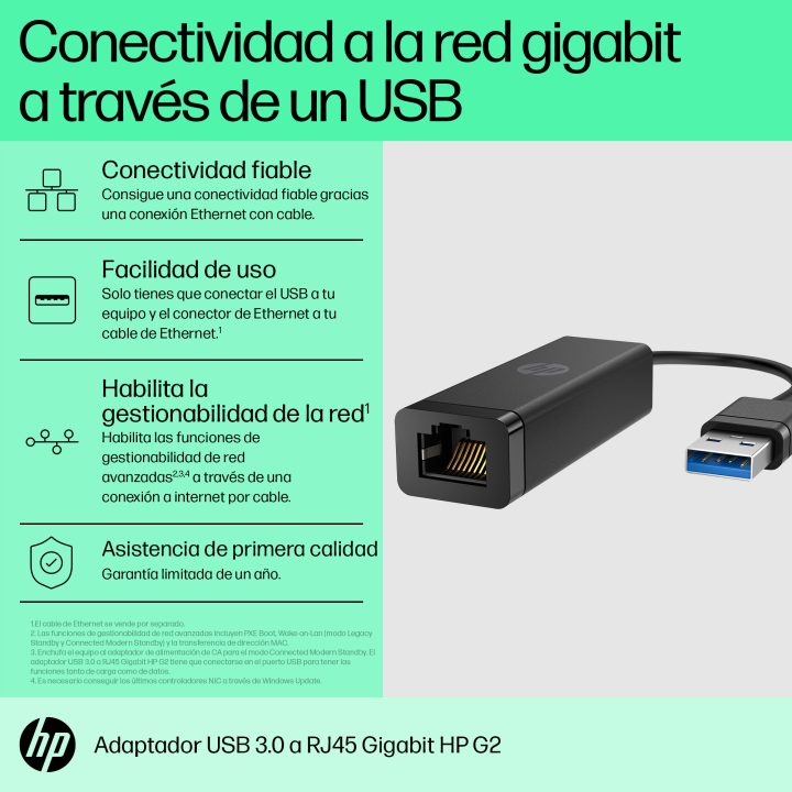 HP USB 3.0 to Gigabit RJ45 Adapter G2