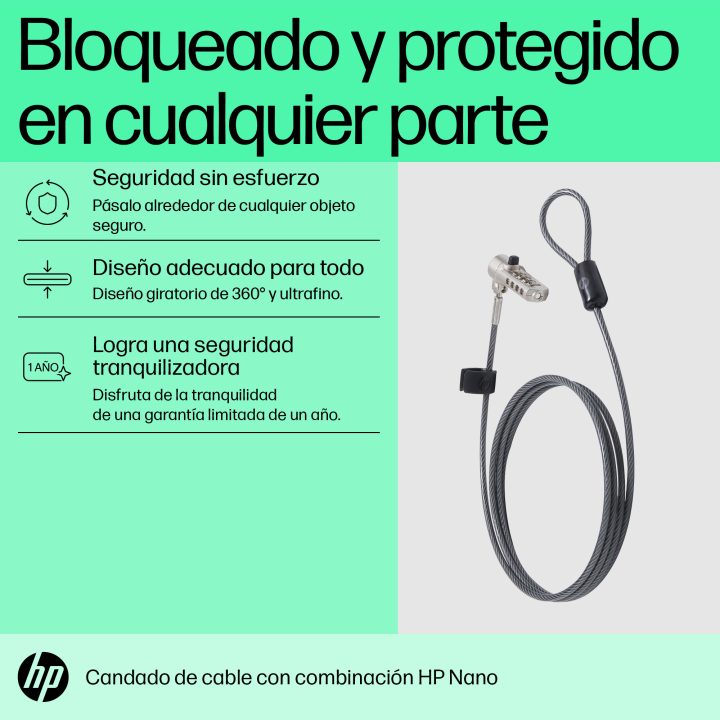 HP Bloqueio de cabo com combinação Nano