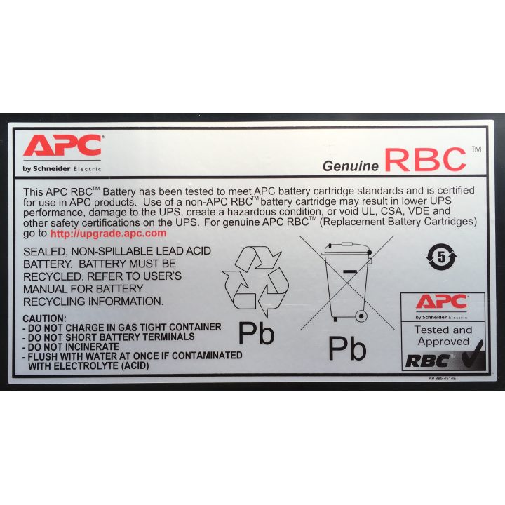 APC RBC55 Lead Acid UPS Battery