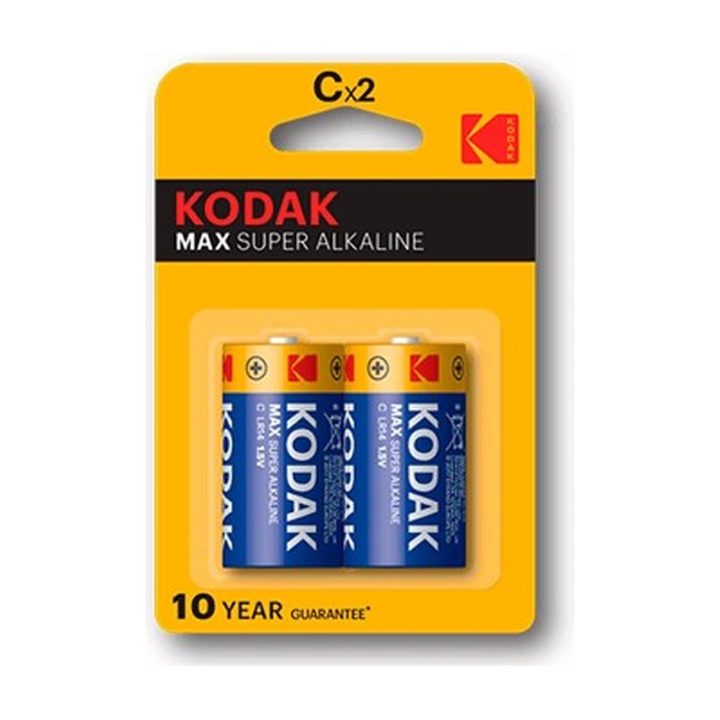 Kodak Max Alkaline C LR14 1.5V Batteries - 2-Pack Blister