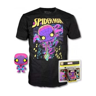 Pop & tee Marvel spiderman black light Funko + camiseta talla l