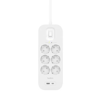 Belkin Surge Protector - with USB-C and USB-A ports - output outlets…
