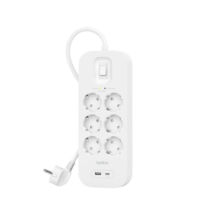 Belkin Surge Protector - with USB-C and USB-A ports - output outlets…
