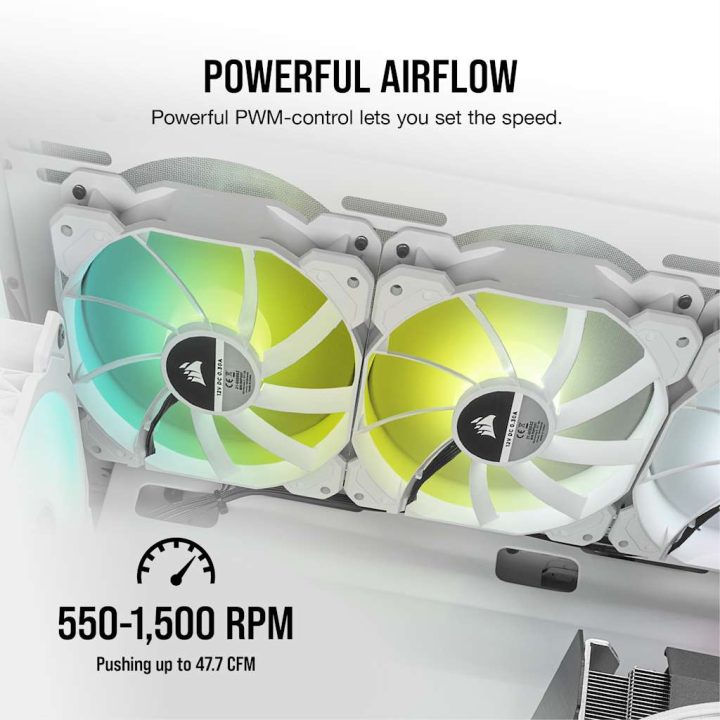 Corsair SP120 RGB ELITE Carcasa del ordenador Ventilador 12 cm Blanco…