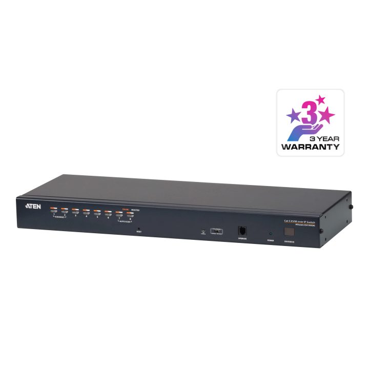 ATEN Switch KVM por IP multi-interfaz Cat 5 de 8 puertos con acceso…
