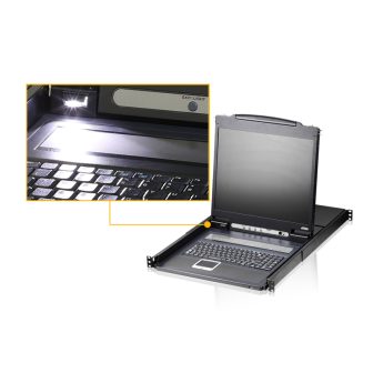 ATEN CL1308N 19" rack console 1280 x 1024 pixels Metal, Plastic Black…