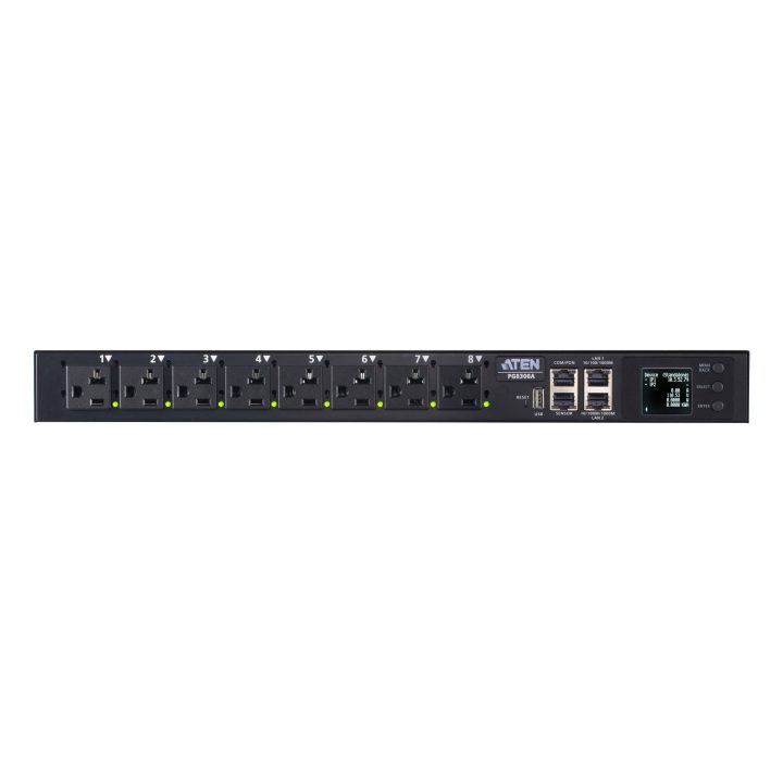 ATEN PG8308G-AT Power Distribution Unit (PDU) 8 AC Outlets 1U Black