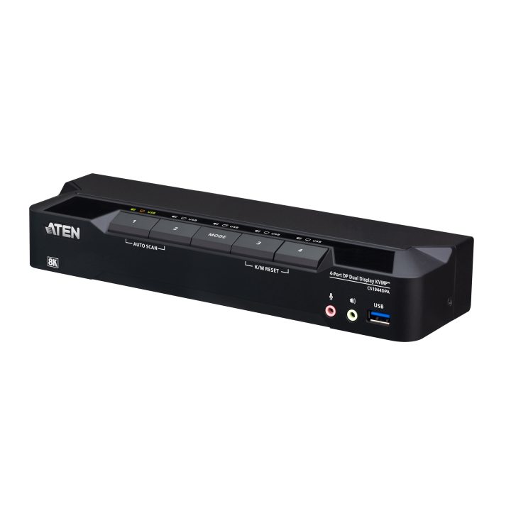 ATEN Comutador KVMP™ de 4 portas USB 3.0, DisplayPort 8K e duplo…