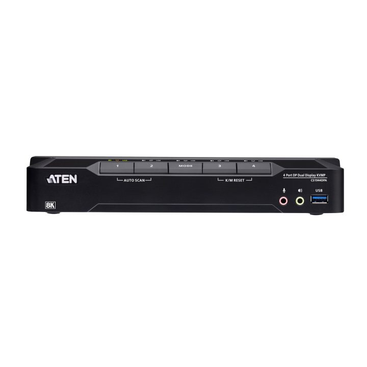 ATEN Conmutador KVMP™ de 4 puertos USB 3.0, DisplayPort 8K y doble…