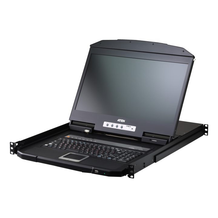 ATEN 8-Port USB HDMI LCD Console with Single Rail