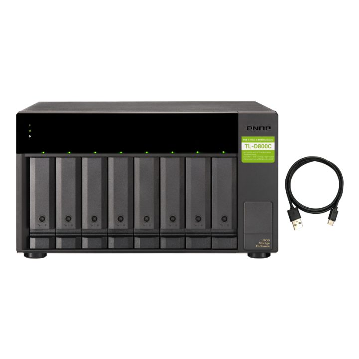 QNAP TL-D800C caixa para disco externo Carcaça de disco/SSD Preto…