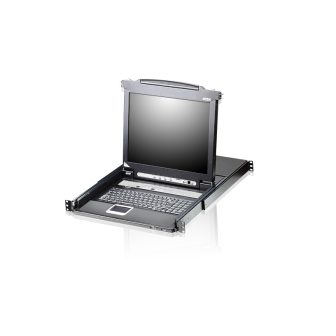 Consola LCD ATEN de carril único com switch KVM integrado VGA…