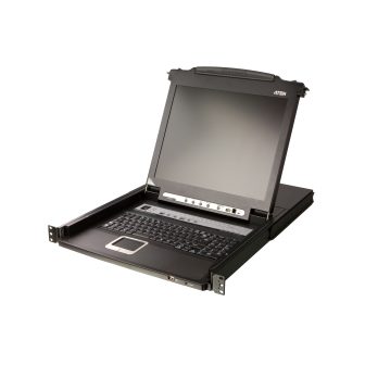 ATEN Consola LCD single rail com switch KVM integrado VGA PS/2-USB de…