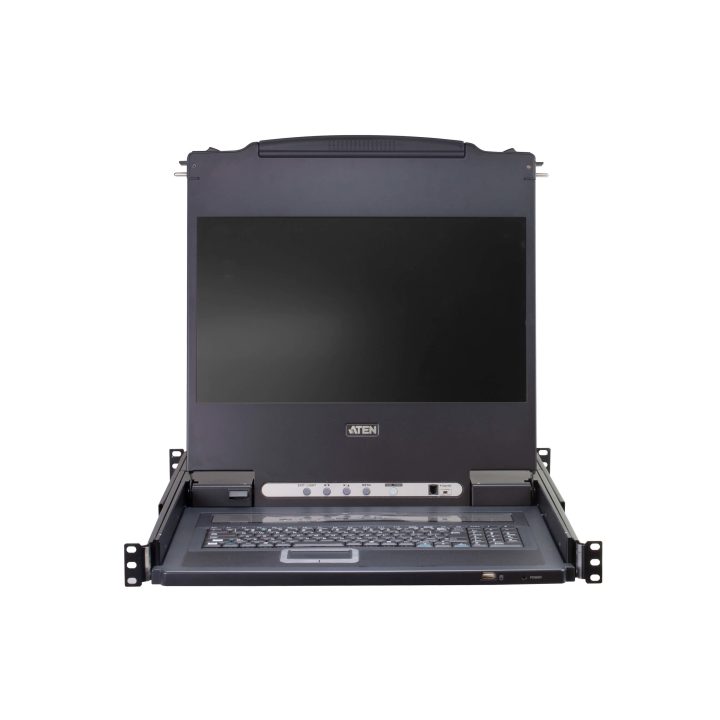 ATEN Single Rail LCD Console with Integrated KVM Switch VGA PS/2-USB…