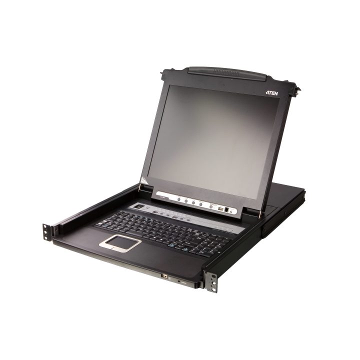 ATEN Consola LCD single rail com switch KVM integrado VGA PS/2-USB de…