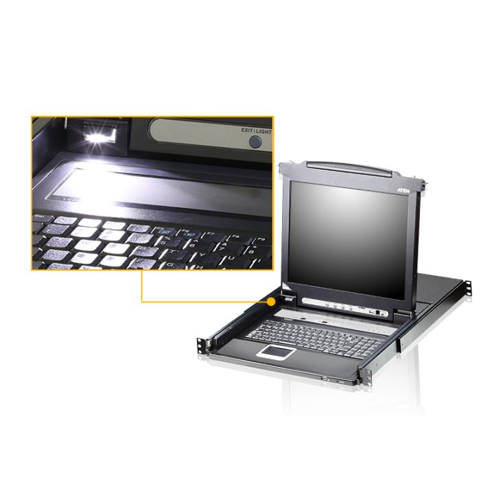 ATEN Consola LCD single rail con switch KVM integrado VGA PS/2-USB de…