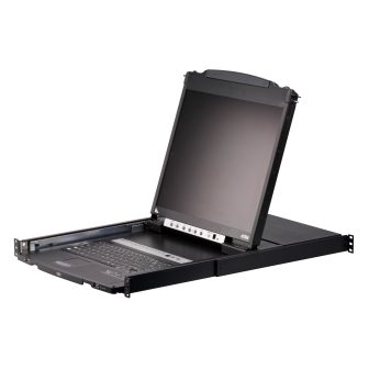ATEN Dual Rail LCD Console with Integrated 8-Port VGA PS/2-USB KVM…