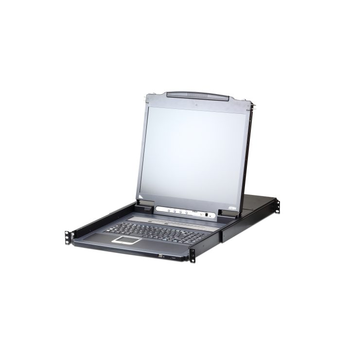 ATEN Single-Rail LCD Console with Integrated IP KVM Switch VGA…