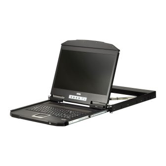 ATEN Consola LCD panorámica single rail de fondo reducido (VGA, USB)