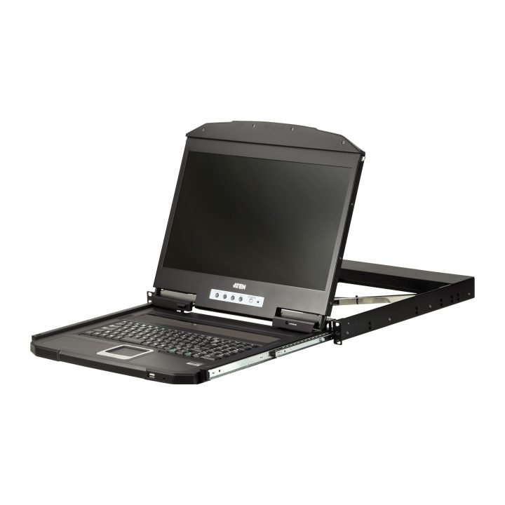 ATEN Consola LCD panorâmica single rail de fundo reduzido (HDMI, USB)