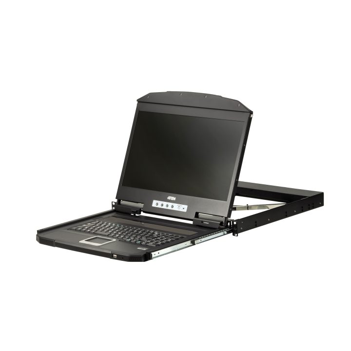 ATEN Consola LCD panorámica single rail de fondo reducido (HDMI, USB)