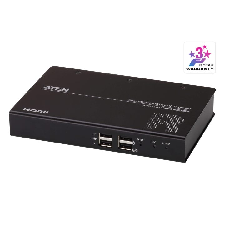 ATEN Receptor KVM por IP HDMI de ecrã único USB formato compacto