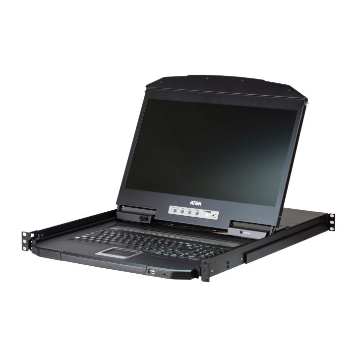 ATEN Consola LCD panorámica single rail con switch KVM integrado VGA…