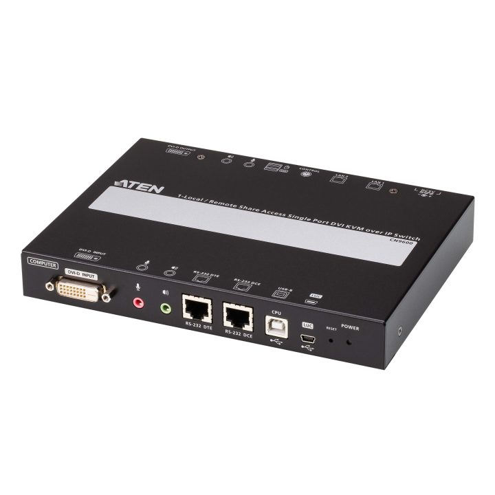 ATEN Unidad de control KVM por IP DVI de un puerto (1920 x 1200) con…