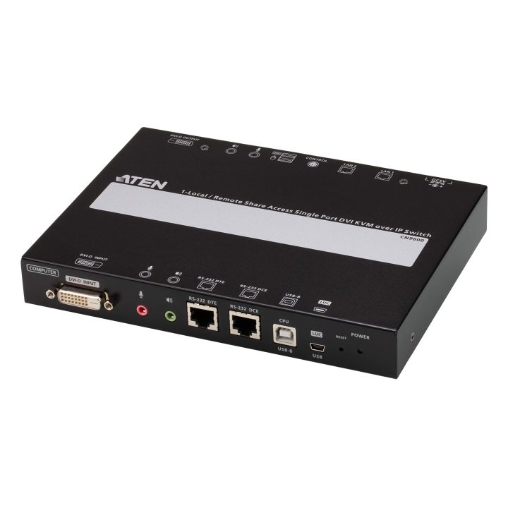 ATEN Unidade de controlo KVM por IP DVI de um porto (1920 x 1200) com…