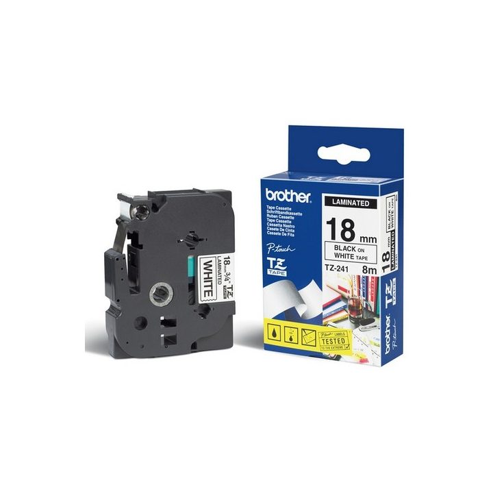 Brother TZE-241 Label Printer Tape Black on White