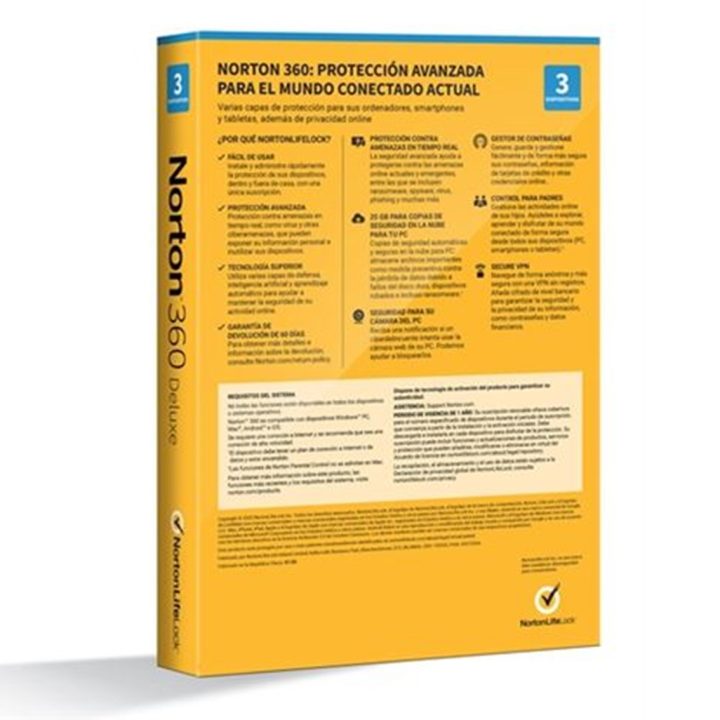 Norton 360 Deluxe Antivirus Security Base Spanish 1 license(s) 1…