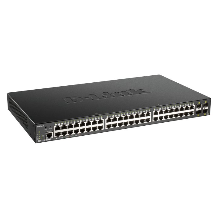 D-Link DGS-1250-52XMP Gerido L3 Energia sobre Ethernet (PoE) Preto