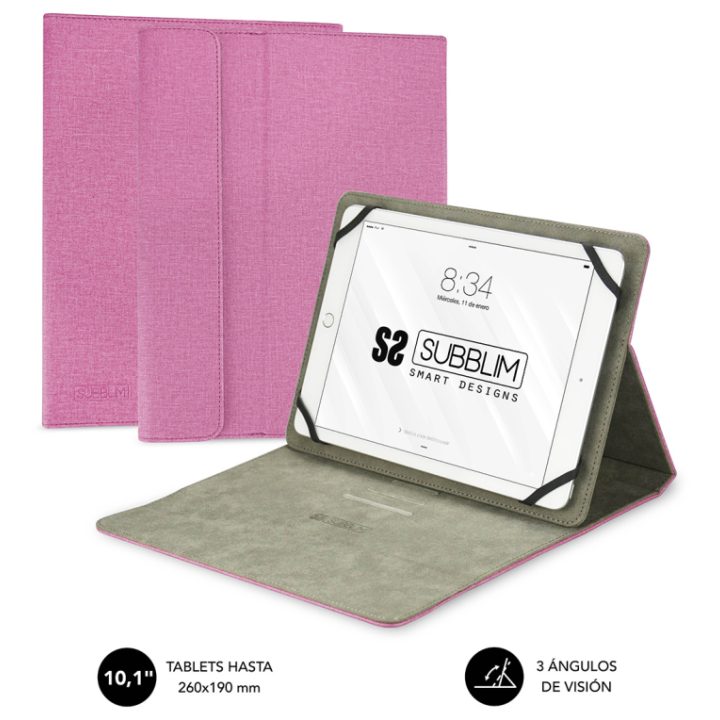Funda Subblim clever stand case para tablet 10.1 pulgadas rosa…