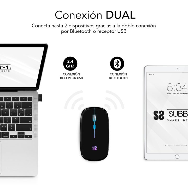Subblim submo Wireless Mouse - LDFLAT1 Black