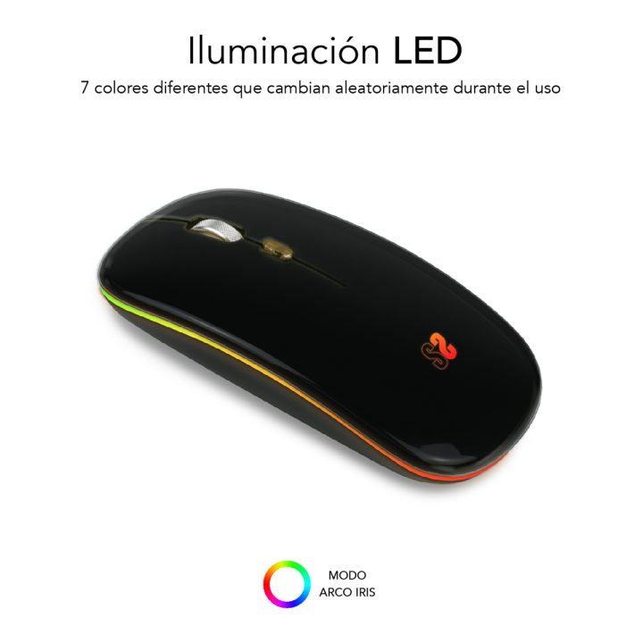 Raton inalambrico Subblim submo - LDFLAT1 negro