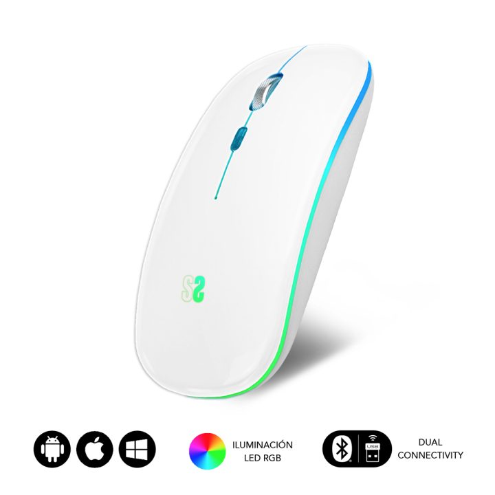Raton inalambrico Subblim submo - LDFLAT2 blanco