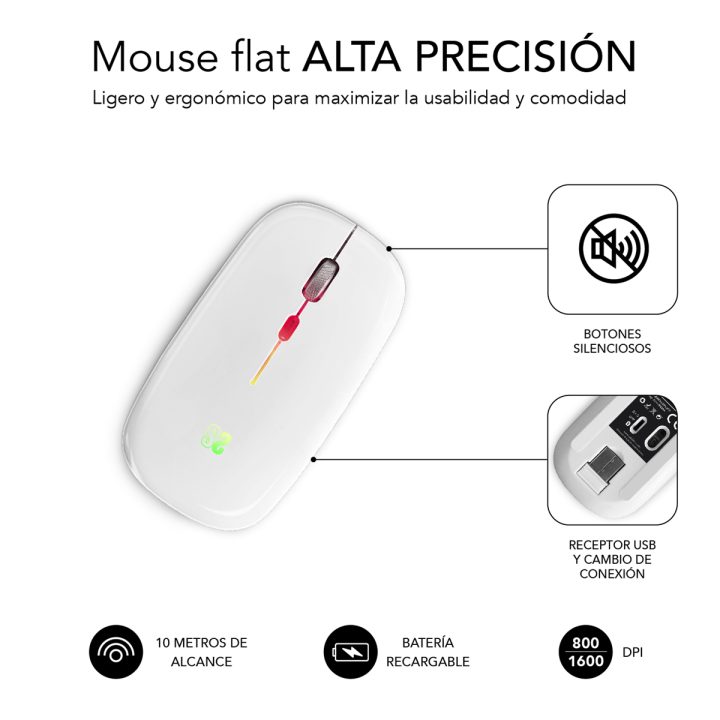 Rato sem fios Subblim submo - LDFLAT2 branco