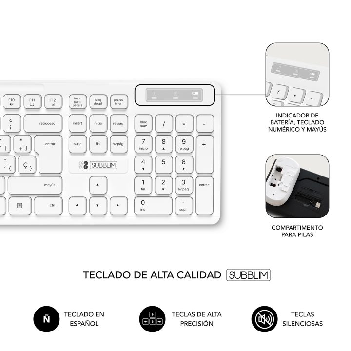 Teclado + raton Subblim subkbc-CSSW11 inalambrico