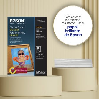 Papel fotográfico brilhante Epson (100 × 150 mm), 200 g/m2, 100 folhas