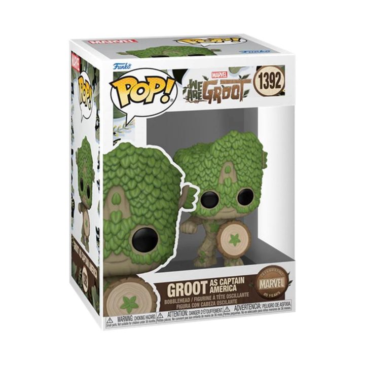 Funko Pop! Marvel – We Are Groot Groot como Capitão América