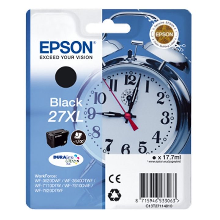 Epson Alarm clock Singlepack Black 27XL DURABrite Ultra Ink