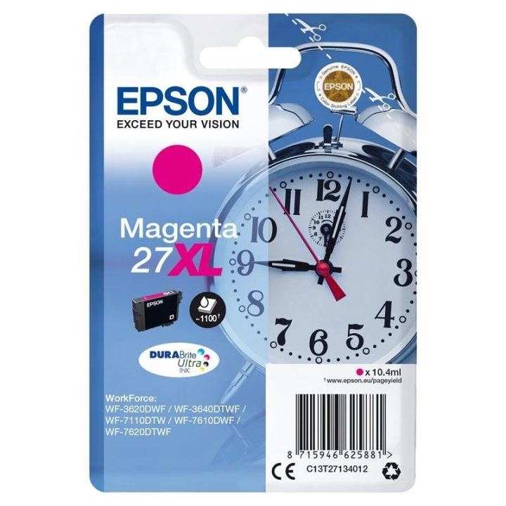 Relógio Epson Singlepack Magenta 27XL Tinta DURABrite Ultra