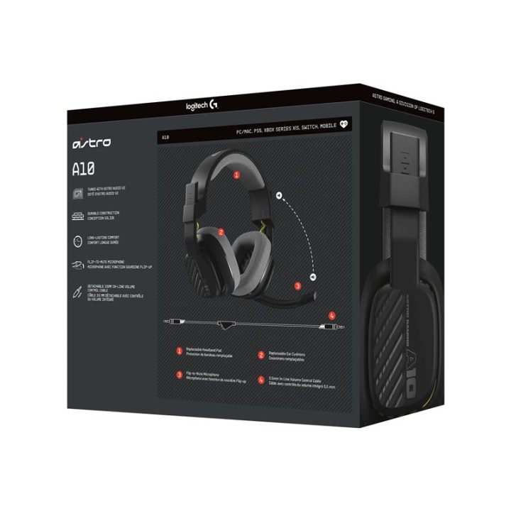 Logitech A10 Astro Gaming Gen 2 Headset with Microphone 3.5mm Jack…