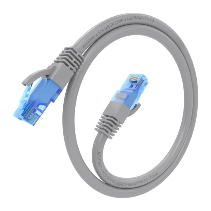 AISENS Cable De Red Latiguillo RJ45 Cat.6 UTP AWG26 CCA, Gris, 25 cm