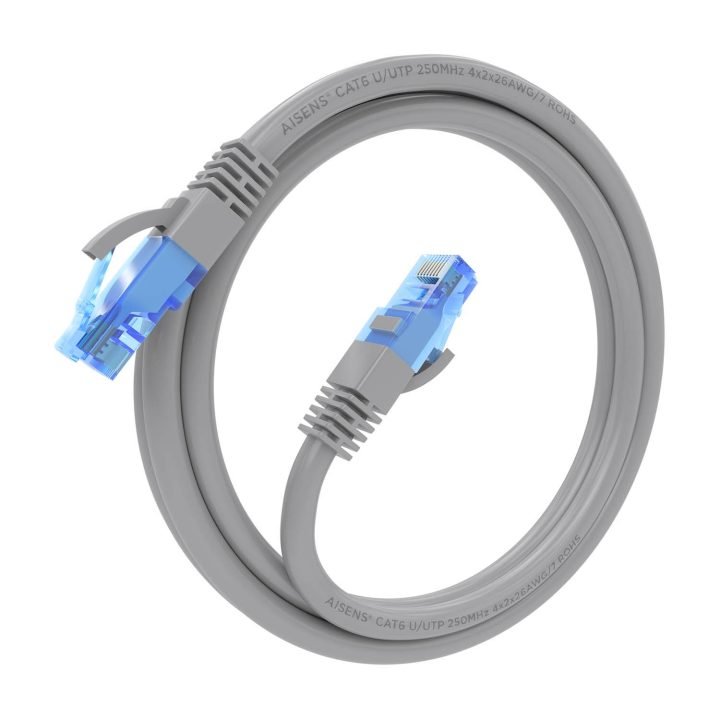 AISENS Cabo de Rede Latiguillo RJ45 Cat.6 UTP AWG26 CCA, Cinzento, 25…