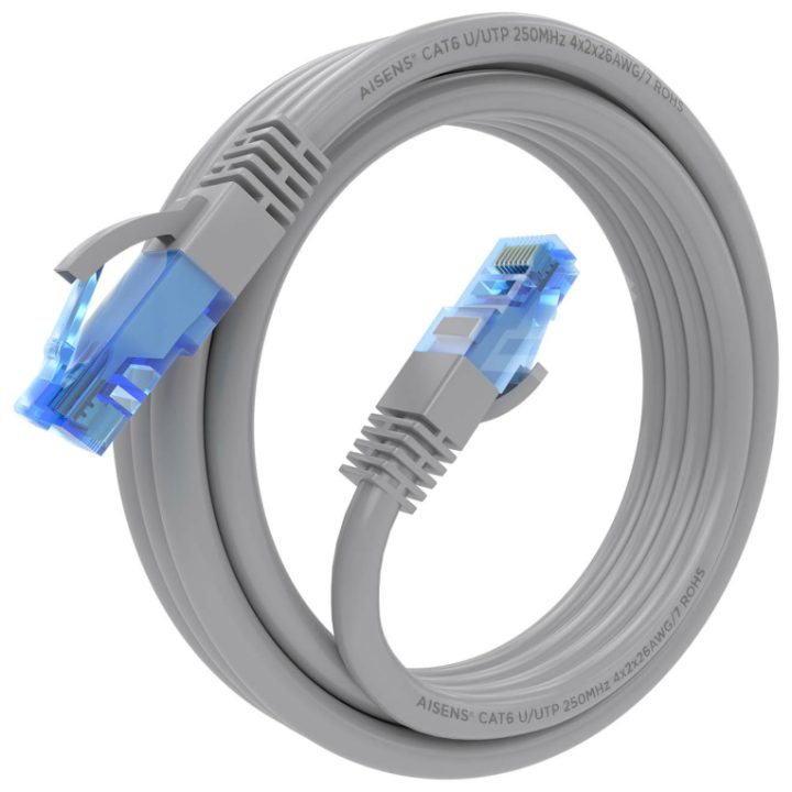 AISENS Cat.6 UTP AWG26 CCA RJ45 Patch Cable, Gray, 25 cm