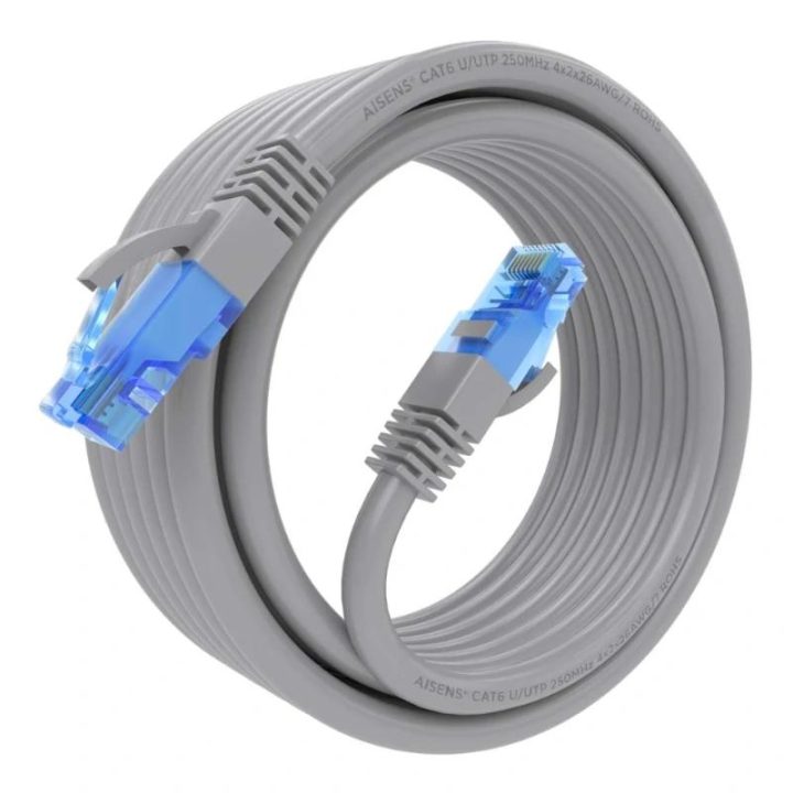 AISENS Cat.6 UTP AWG26 CCA RJ45 Patch Cable, Gray, 25 cm